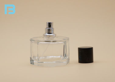 بطری ضد عفونی کننده Black Cap، 50ml Hexagonal Perfume Bottle Heavy Wall