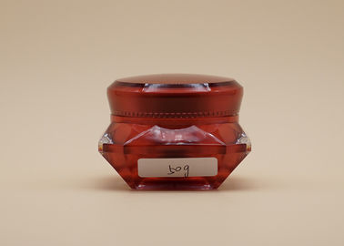 قرمز الماس شکل خالص گلدان لوازم آرایشی و بهداشتی ABS قوطی پلاستیکی OEM طراحی موجود