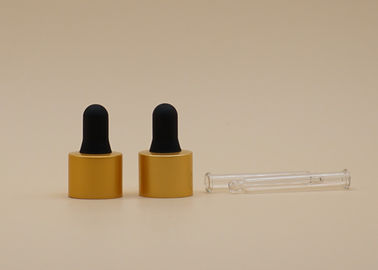 18mm کوچک شیشه ای Dropper مت طلا یقه آلومینیوم برای بطری روغن اسانس