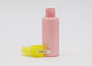 بطری های پلاستیکی کوچک پلاستیکی Flat Shoulder Pink PET 50ml قابل شارژ مجدد با پمپ زرد