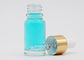 پاک کردن بطری شیشه ای لوازم آرایشی با رنگ 15 میلیمتری دور شکل با قطره آلومینیوم طلایی