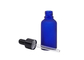 بطری اسانس قطره چکان شیشه ای لوازم آرایشی و بهداشتی آبی مات 100 میلی لیتری با قطره چکان پلاستیکی