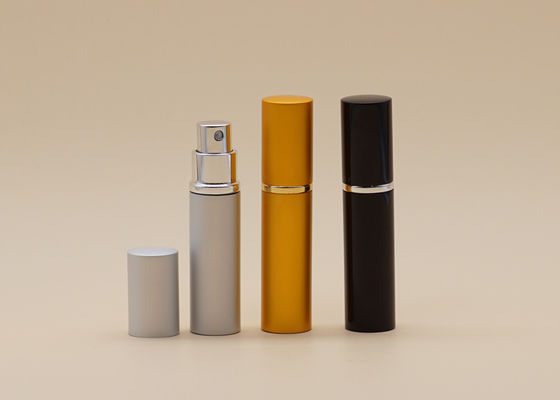 بطری های اسپری شیشه ای 5 میلی لیتری آلومینیوم طلایی بطری های اسپری ابریشم قابل چاپ سطح کار